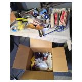 Large Box of Paint Tools and Supplies