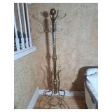 Vintage Brass Tone Coat Rack
