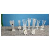 9 Crystal vases