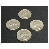 (4) 1964 Quarters 90% Silver