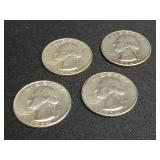 (4) 1964 Quarters 90% Silver