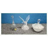 Crystal bell, Bird, & Dish