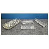 4 Crystal Serving dishes