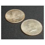 (2) 1964 Kennedy Half Dollars 90% Silver