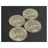 (4) 1964 Quarters 90% Silver