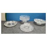 4 Crystal Serving dishes