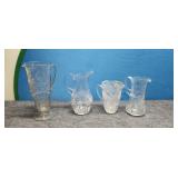 4 Crystal pitchers 8'-12.5' tall