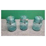 3) Deep Blue Ball Mason Sure Seal Pint's