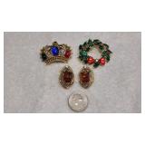 Vintage Broaches & Clip on Earrings