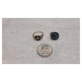7.75 & 3.5 Size Silver Rings