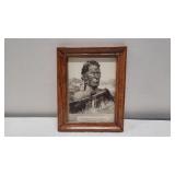 Signed Picture of a Native American 6'ï¿½8'