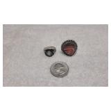 4.75 & 6.25 Size Silver Rings