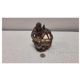 Bronze Cast Metal Peg Leg Pirate Bank