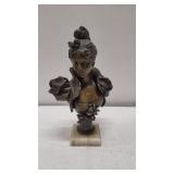 Patinated Metal Bust of Victorian Woman