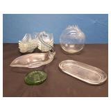 8) Banana Split Dishes, 4) Varoius Glass Dishes
