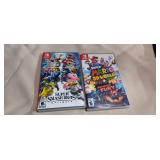 Two Nintendo Switch game super Mario, super Smash