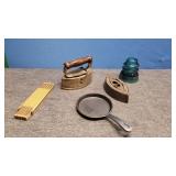 Sad Iron, Insulator, Wooden Tape Measure