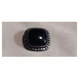 925 silver pin/brouch Black Stone