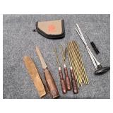 Gun Cleaning Rods ,Case and Knife