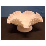 Fenton White Milk Glass Hobnail Compote Bowl