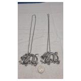 2 Chains With Dragon Pendants