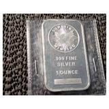 1 Ounce.999 Fine Silver Bar