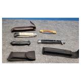 4 knives 3 Belt cases