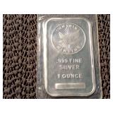 1 Ounce.999 Fine Silver Bar