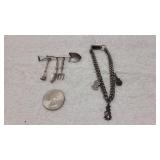 Vintage Brooch & Charm Bracelet