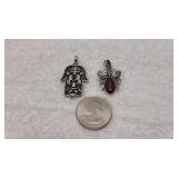 2) Vintage Pendants,  Unmarked
