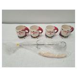 Santa Hot Chocolate Cups with Stand