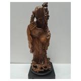 20' Tall Wood Carved Chinese Deity Shou-Lao God