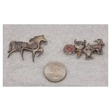 2) Sterling Silver Brooches