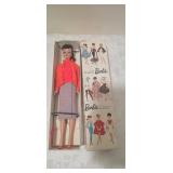 Vtg blue eyeliner barbie ponytail burnette doll