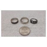 925 Silver Rings  Sizes 8.75, 6.25 & 6.5