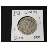 1941 Walking Liberty Silver Half Dollar