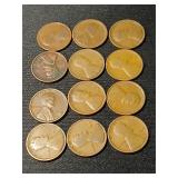 12) 1919 Wheat Pennies  - Good Dates