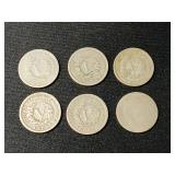6) V-Nickels, 1883, 1900, 1912, 1911, 1910, 1901