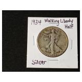 1934 Walking Liberty Silver Half Dollar