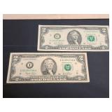 2) $2 Federal Reserve Notes  2003  & 2017 A