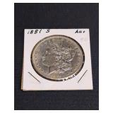 1881 S AU  Morgan Silver Dollar
