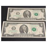 2) 2017 A $2 Federal Reserve Notes