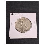 1945 S  VF  Walking Liberty Half Dollar
