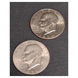 2) 1974 Eisenhower Silver Dollars