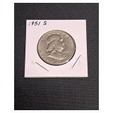 1951 S  VF Franklin Half Dollar