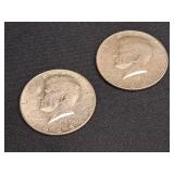 2) 1965 Kennedy Half Dollars