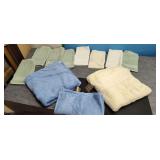 Two Bath Towels and Assortment of Hand Towels