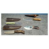 4) Knives 4'-6' with Sheaths
