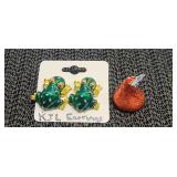 KJL Frog Earrings