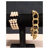 Vtg Bracelets - Three Stand & Curb Link